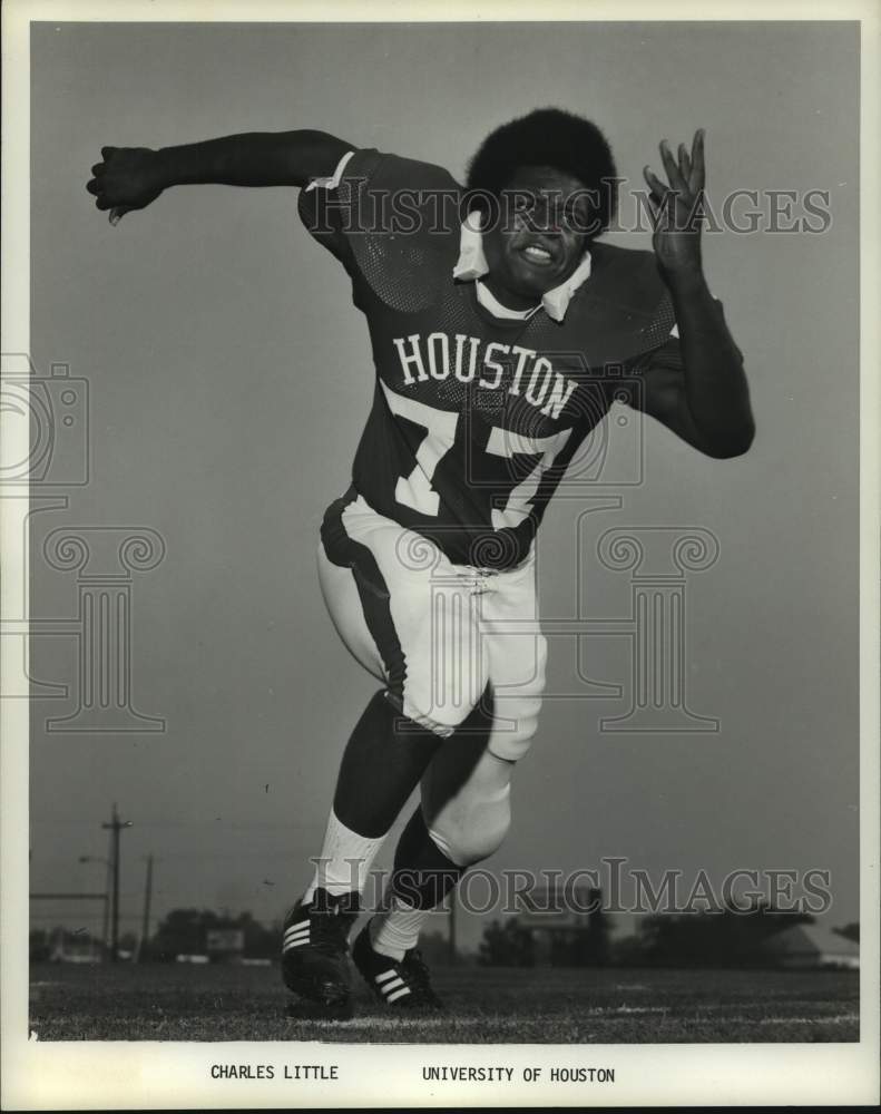 1977 Press Photo University of Houston football player Charles Little.- Historic Images