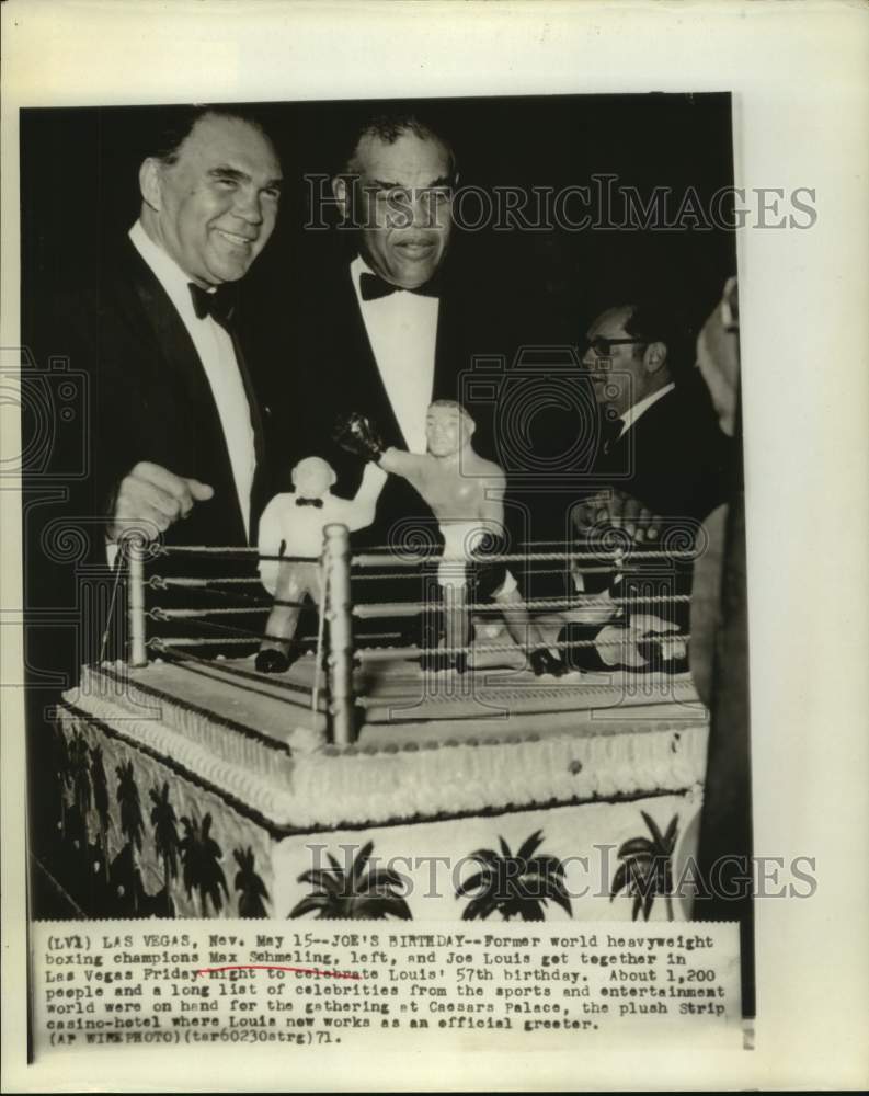 1971 Press Photo Heavyweight boxing champs Joe Louis &amp; Max Schmeling, Las Vegas.- Historic Images