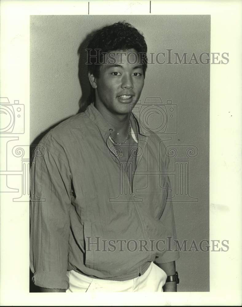 1987 Press Photo World Racquetball Federation World Champion Egan Inoue.- Historic Images