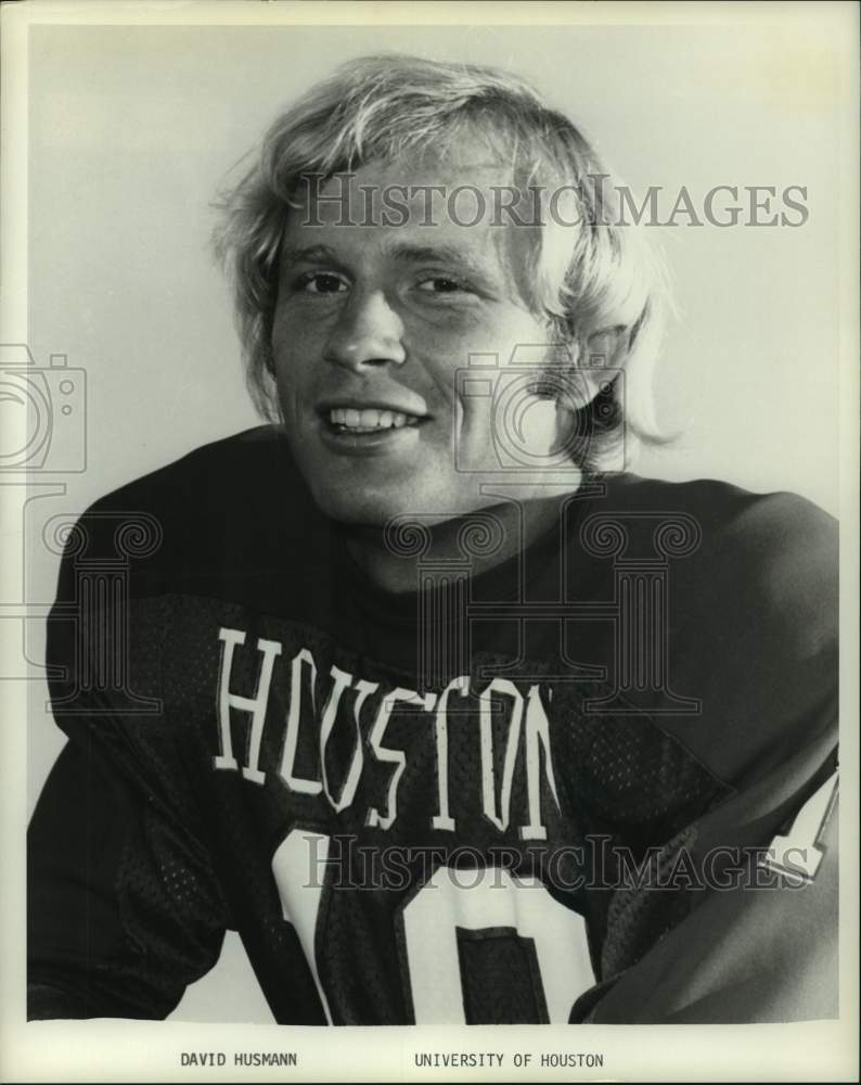 1977 Press Photo University of Houston football player David Husmann.- Historic Images