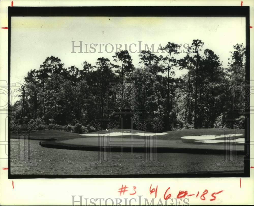 1985 Press Photo Shot of hole #3 on the course at Houston Open Golf Tournament.- Historic Images