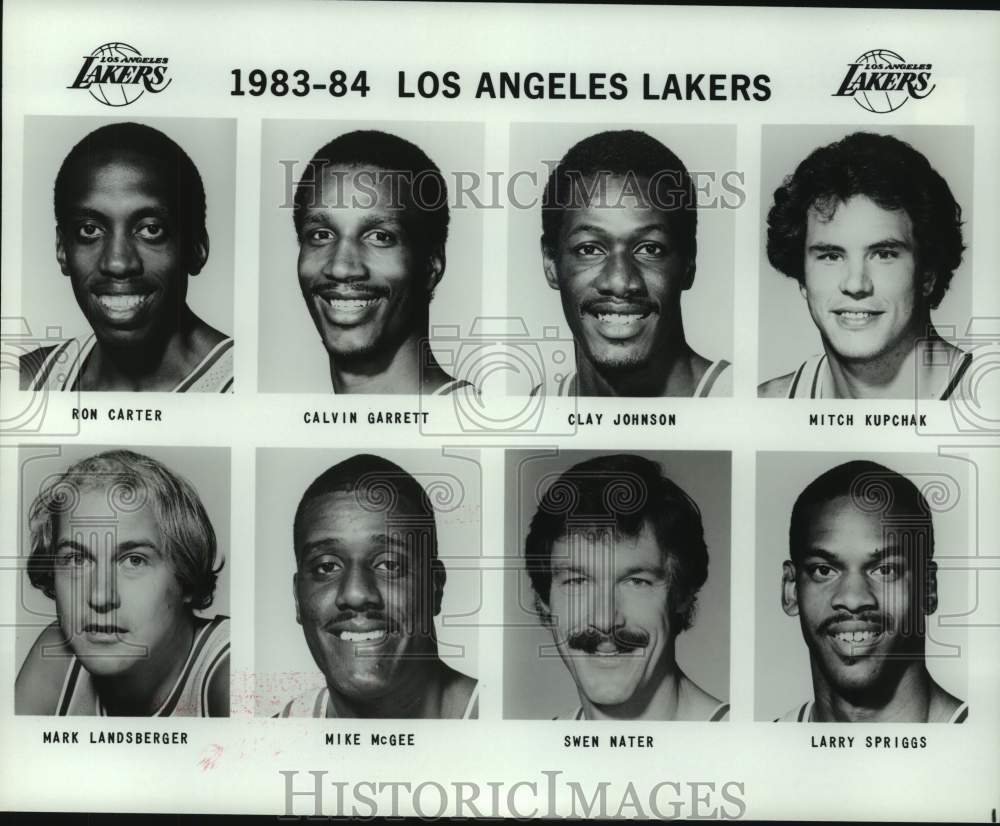 1983 Press Photo Members of the Los Angeles Lakers. - hcs12718- Historic Images