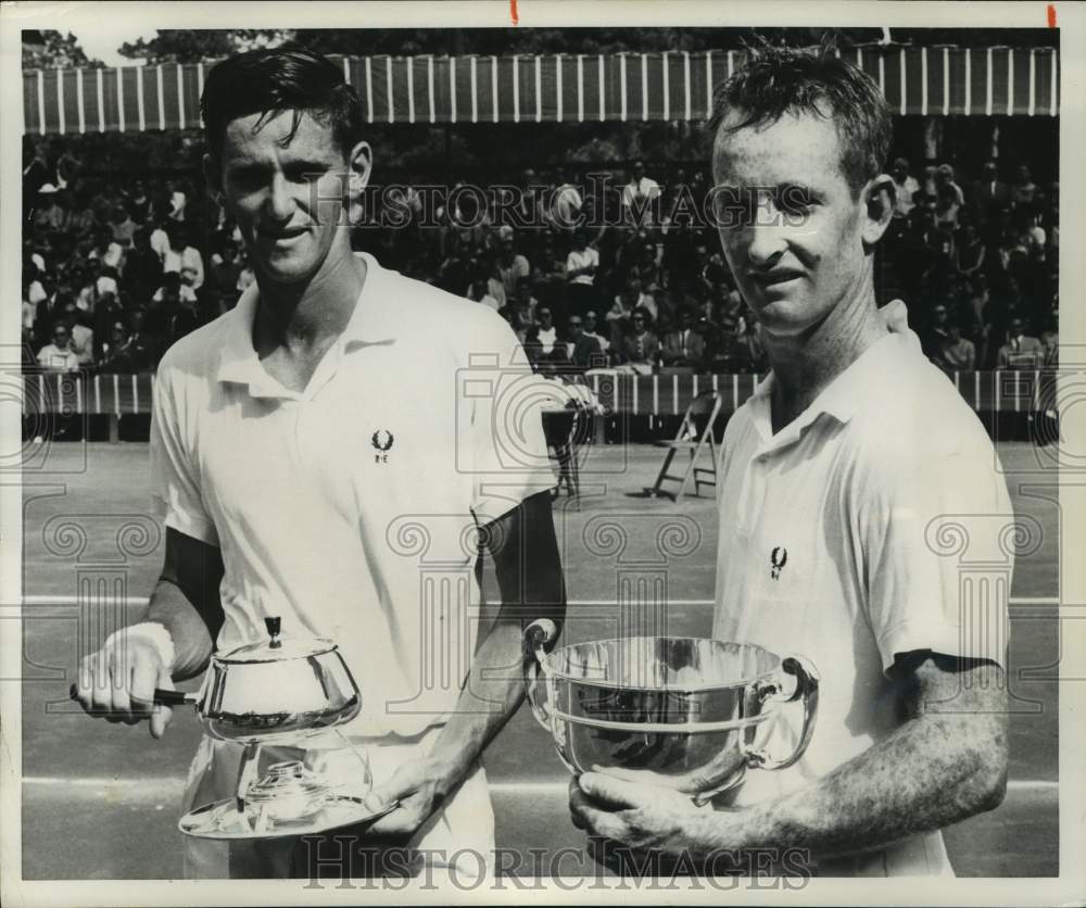 1962 Press Photo Winner Rod Laver and runner-up Roy Emerson at River Oaks.- Historic Images