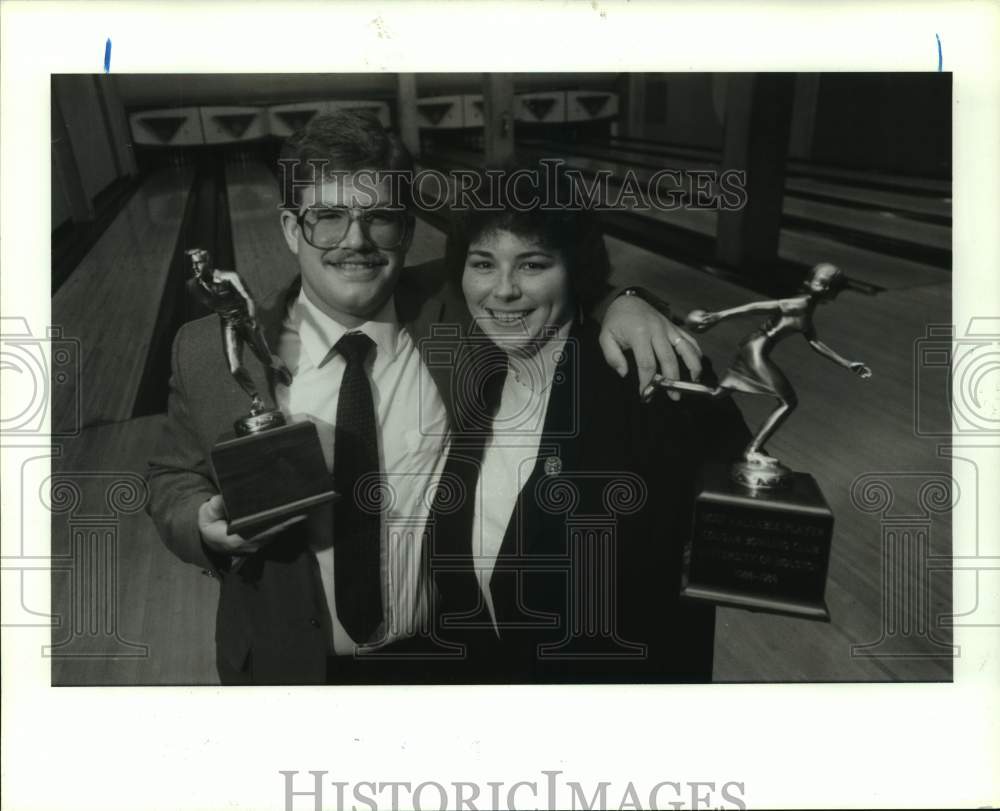 1989 Press Photo Donald Savant and wife Barbara are Houston&#39;s bowling team MVPs- Historic Images