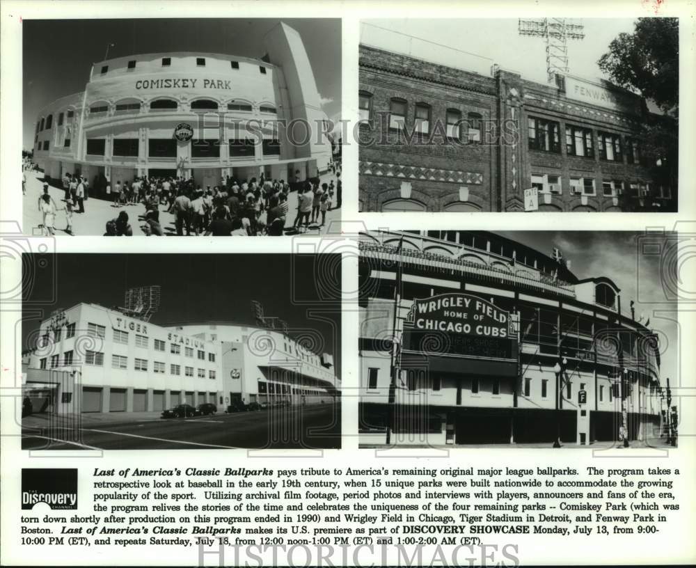 1992 Press Photo Discovery pays tribute to Last of America&#39;s Classic Ballparks.- Historic Images