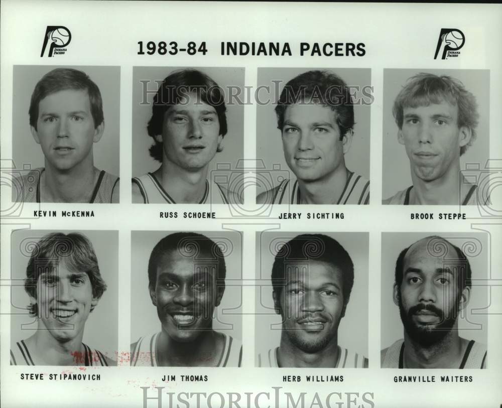 1984 Press Photo Members of the 1983-84 Indiana Pacers basketball team.- Historic Images