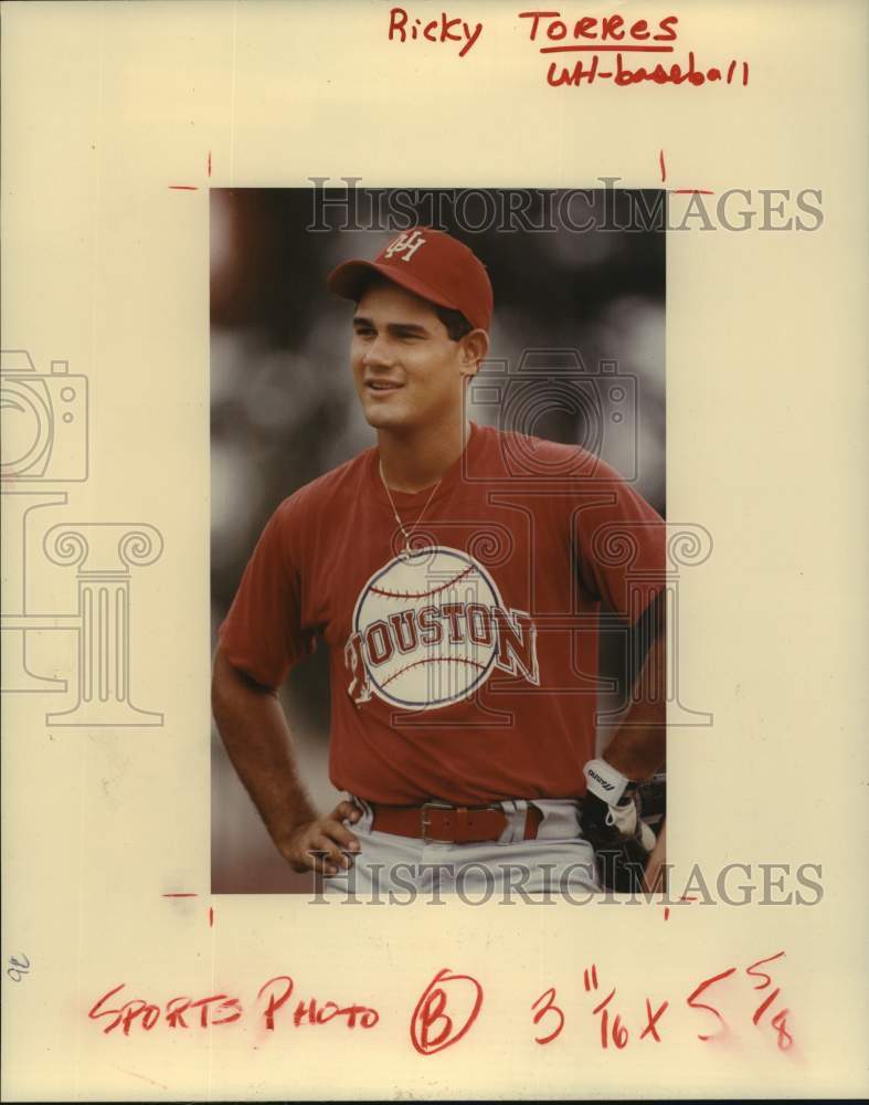 1990 Press Photo University of Houston baseball player Ricky Torres. - hcs13064- Historic Images