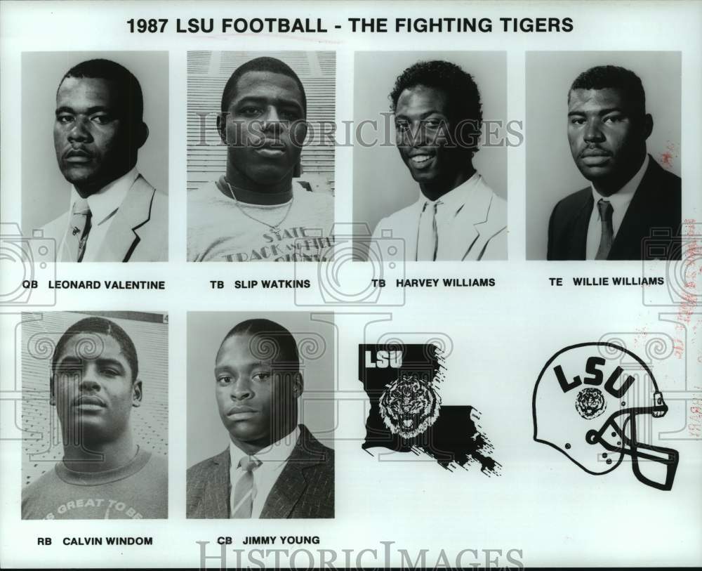 1987 Press Photo Members of the LSU Tigers&#39; football team. - hcs13829- Historic Images