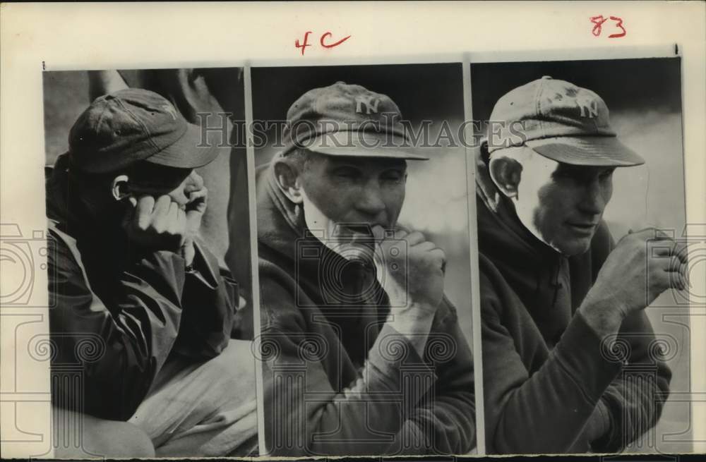 1963 Press Photo Giants quarterback Y.A. Tittle looks bored when not suited up.- Historic Images