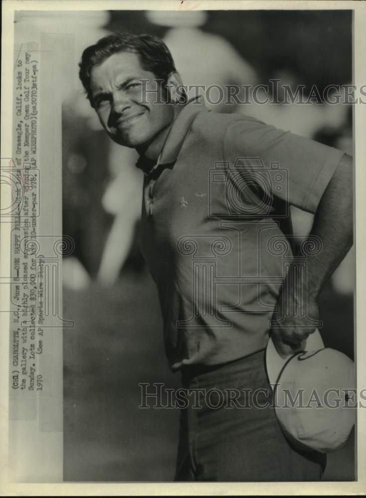 1970 Press Photo Golfer Dick Lotz at the Kemper Open Golf Tournney-Charlotte, NC- Historic Images