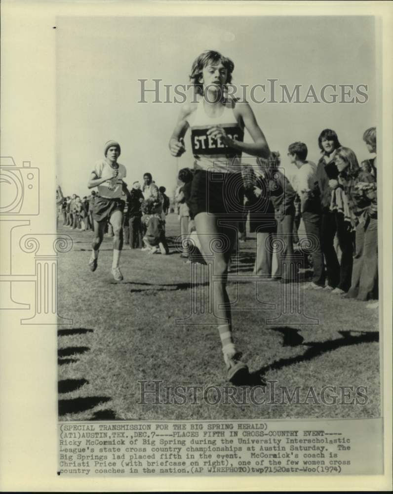 1974 Press Photo Ricky McCormick competes in cross country championship-Austin- Historic Images