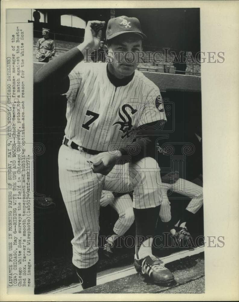 1971 Press Photo Chuck Tanner, freshman manager of Chicago White Sox baseball- Historic Images