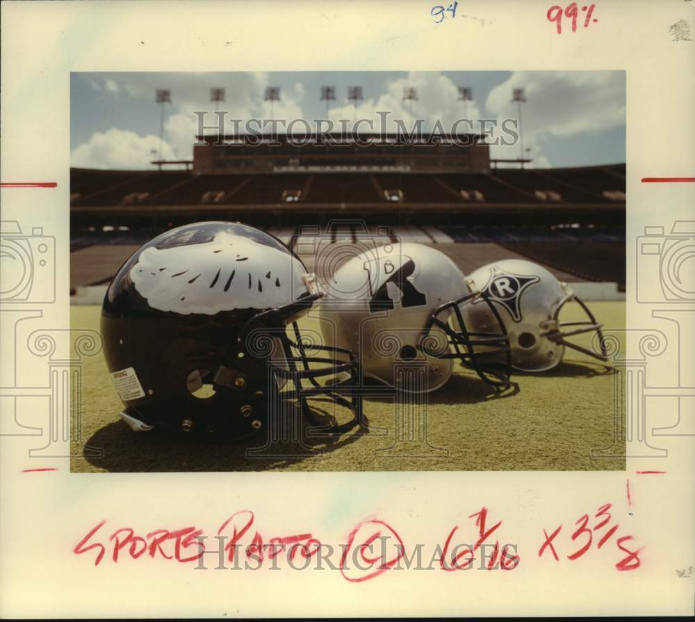 1990 Press Photo Rice University will have new football helmets this season- Historic Images