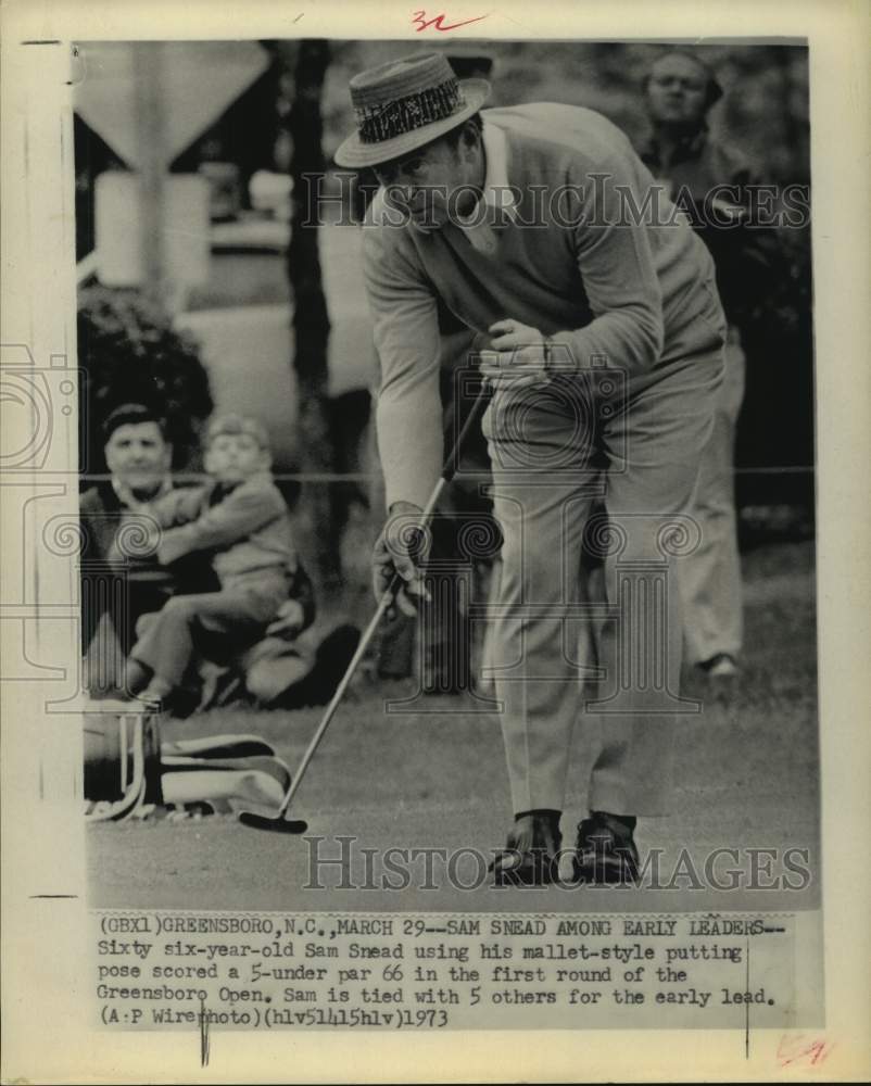 1973 Press Photo Sam Snead among leaders after first round in Greensboro Open.- Historic Images