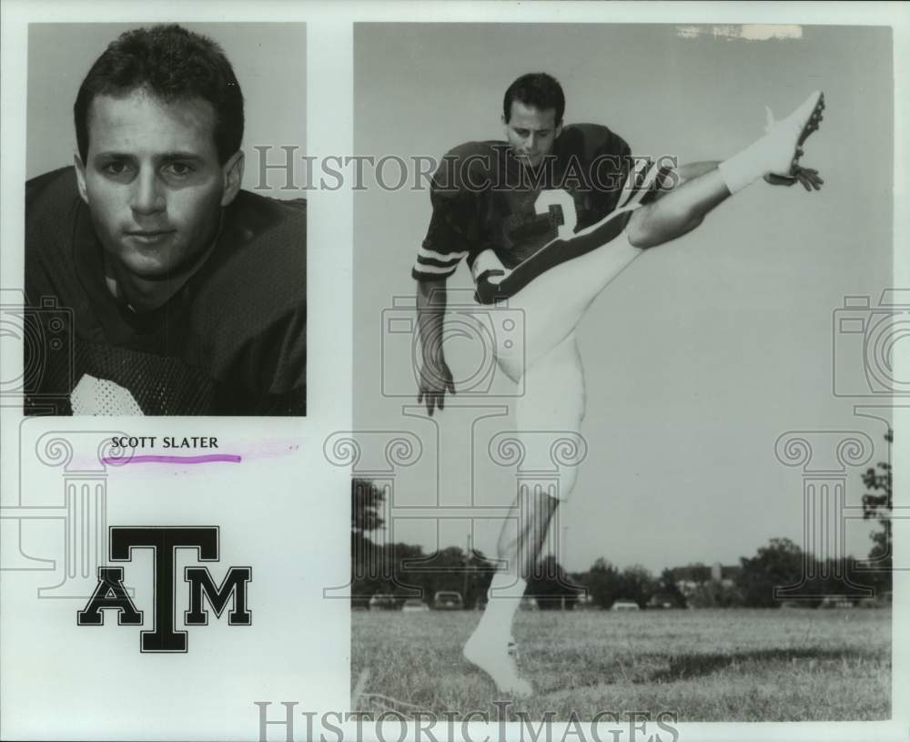 1987 Press Photo Texas A&amp;M University kicker Scott Slater. - hcs16726- Historic Images