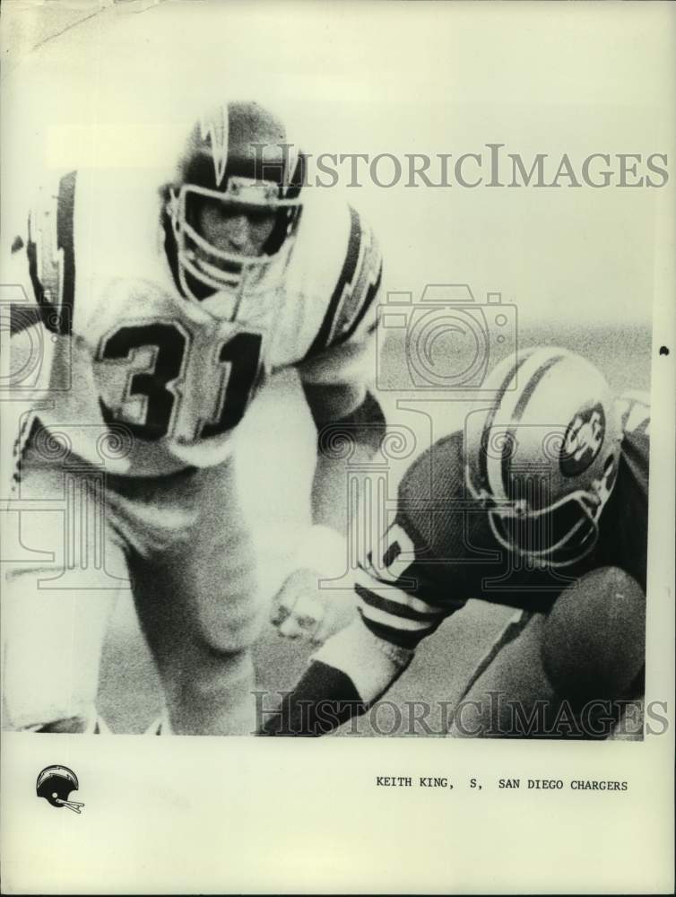 1978 Press Photo San Diego Chargers safety Keith King. - hcs17343- Historic Images