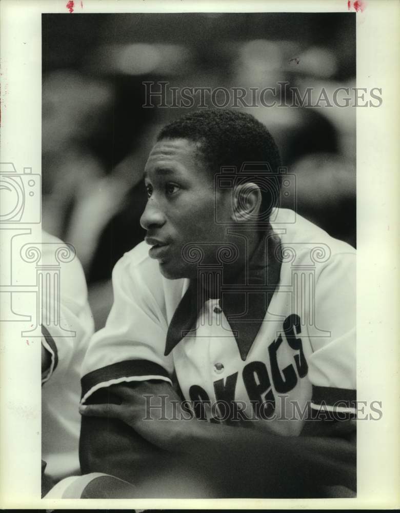 1985 Press Photo Houston Rockets&#39; guard Steve Harris. - hcs17672- Historic Images