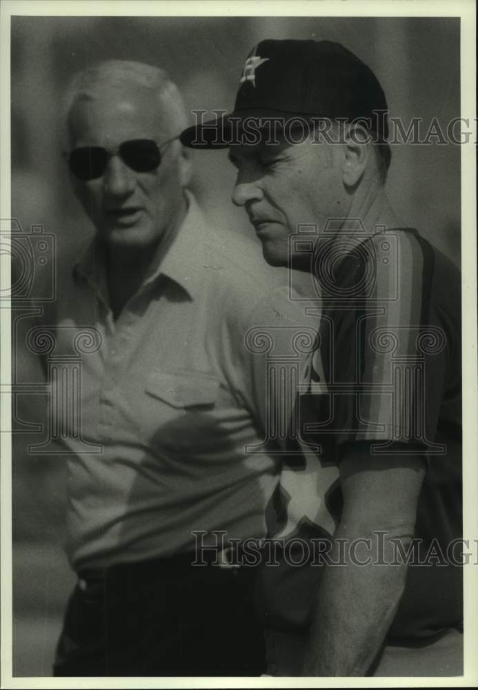 1985 Press Photo Houston Astros baseball executives Al Rosen &amp; Lilli- Historic Images