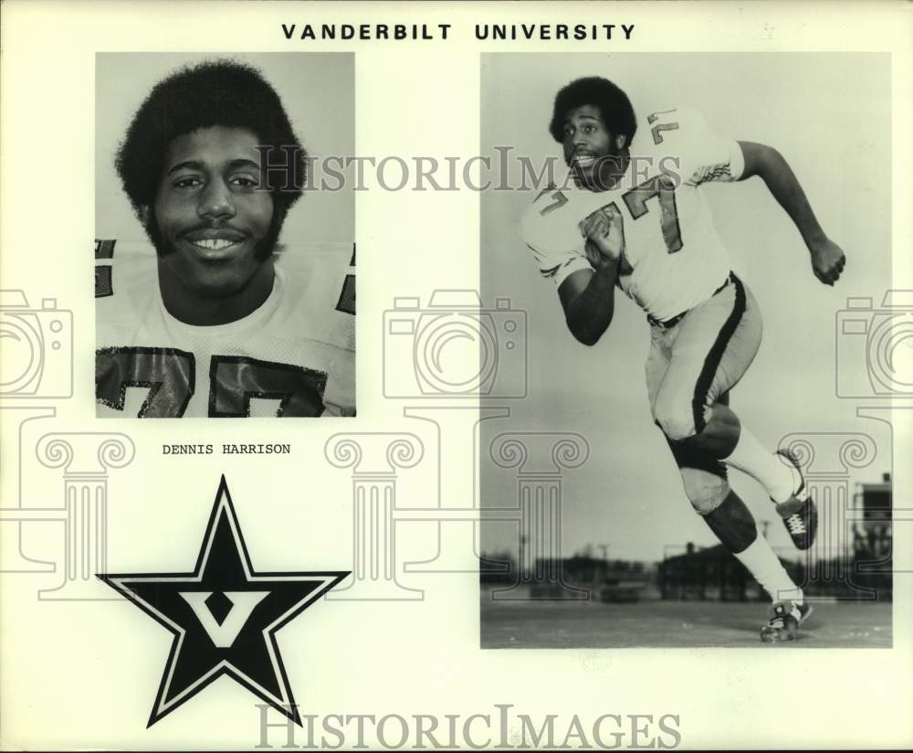 1976 Press Photo Vanderbilt University football player Dennis Harrison.- Historic Images