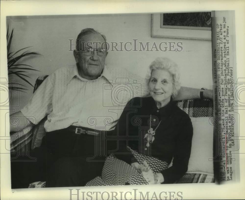 1976 Press Photo Former umpire Cal Hubbard elected to Baseball Hall of Fame.- Historic Images