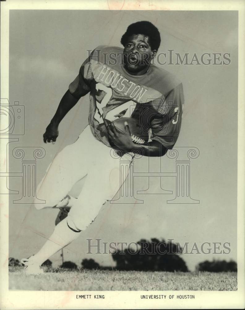 1979 Press Photo Emmett King plays football for the University of Houston- Historic Images