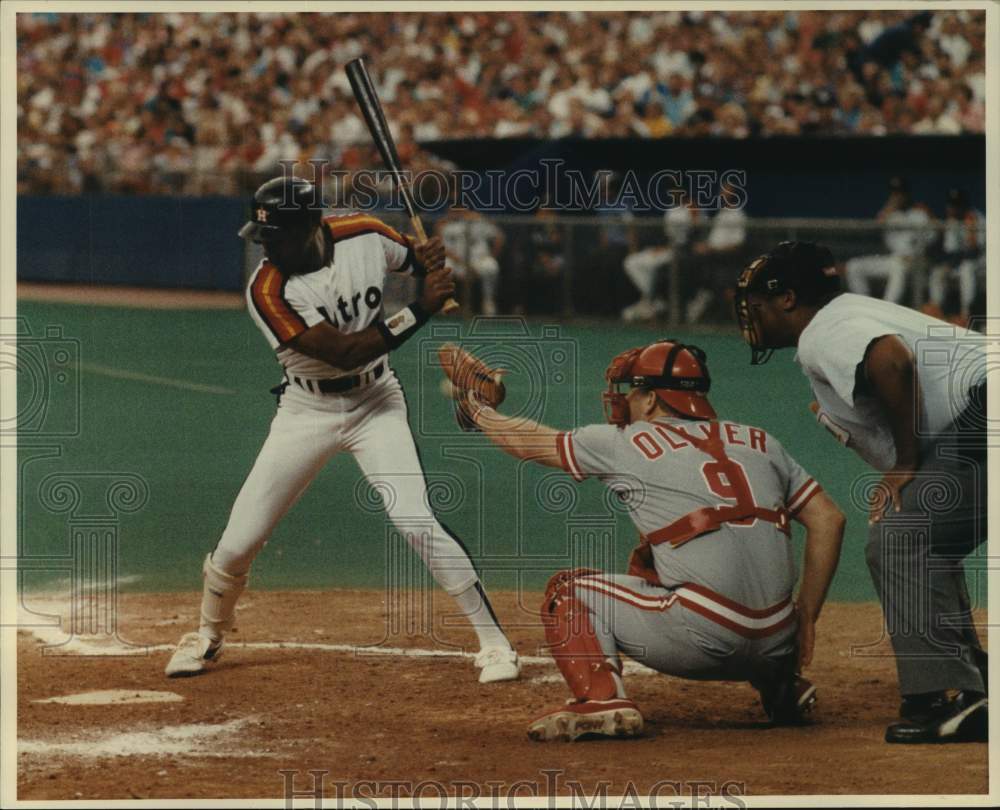 1990 Press Photo Houston Astros in game against Cincinnati Reds - hcs19896- Historic Images