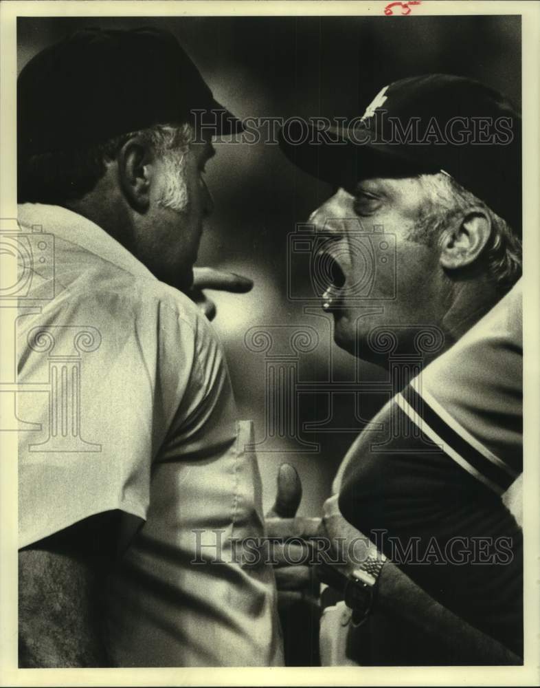 1979 Press Photo Los Angeles Dodgers baseball manager Tom Lasorda argues to ump- Historic Images