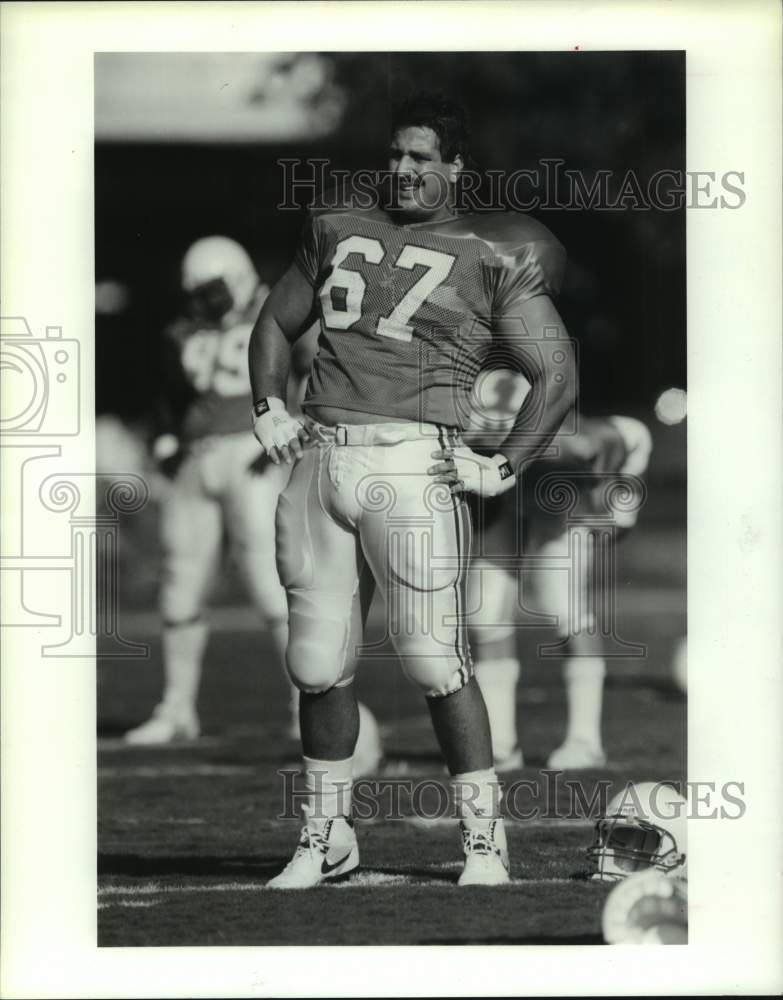 1989 Press Photo Houston Oilers J.D. Maarleveld at training camp - hcs20623- Historic Images