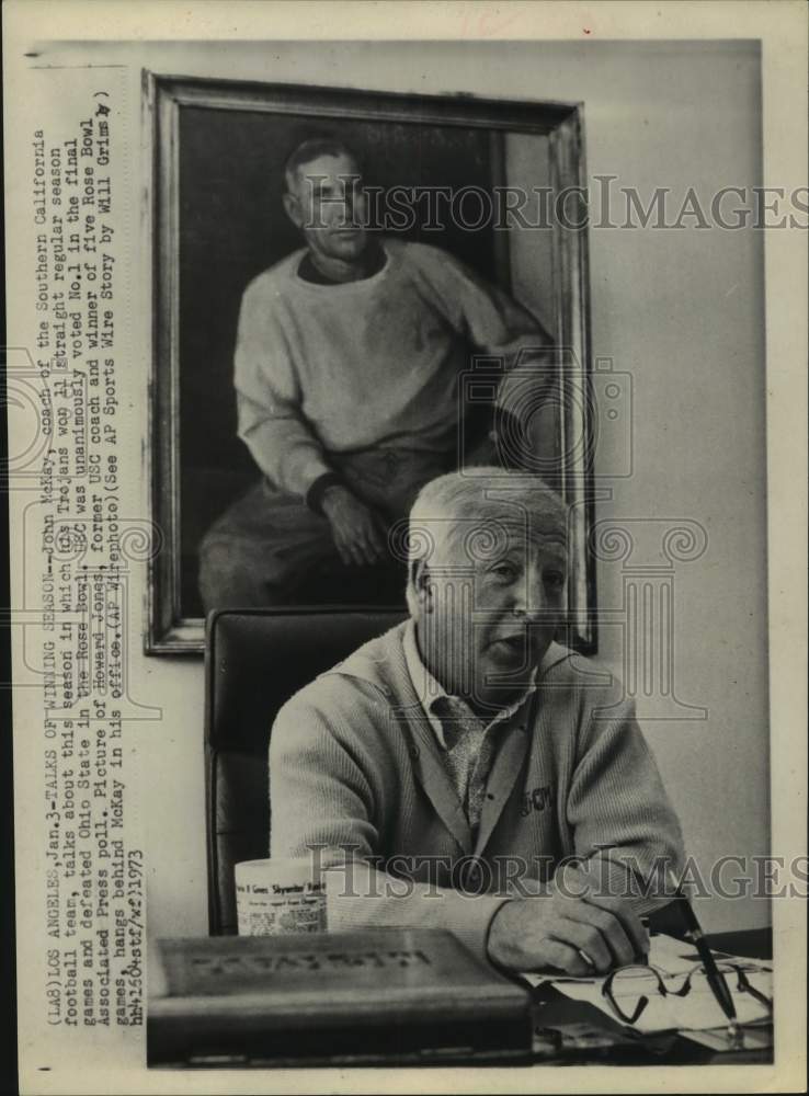 1973 Press Photo University of Southern California football John McKay- Historic Images