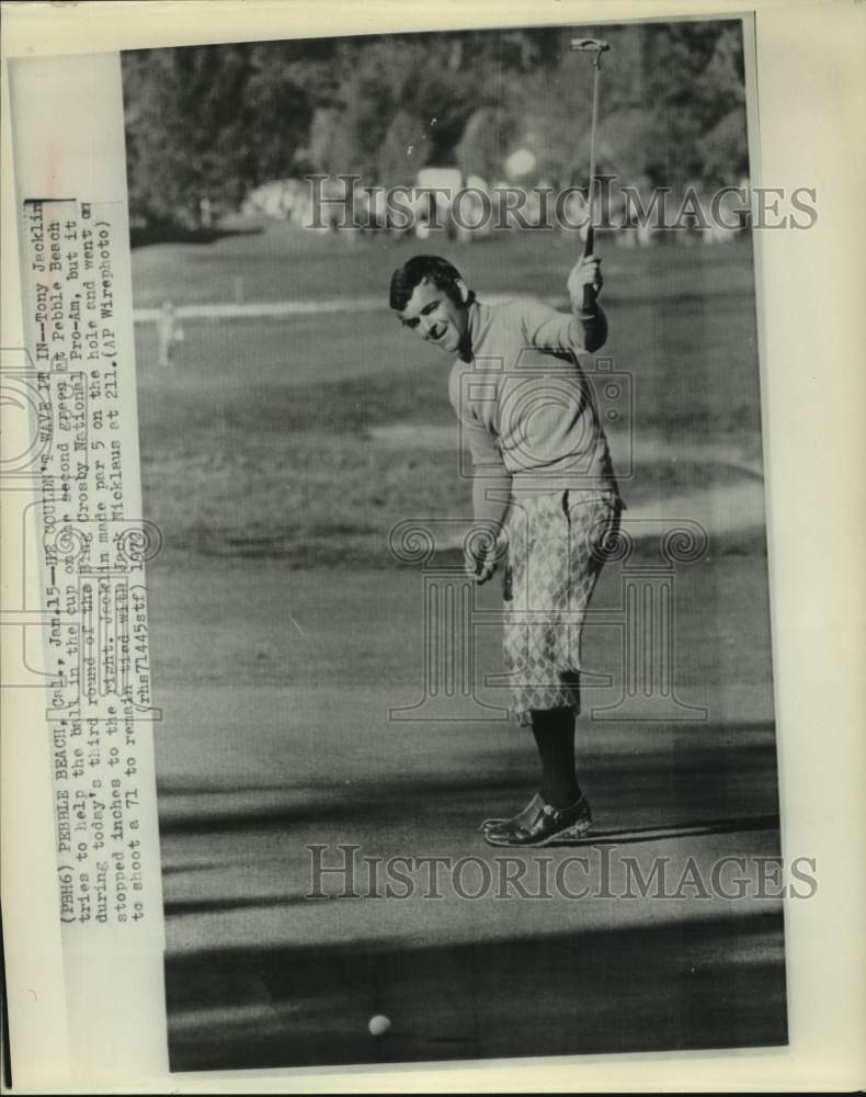 1972 Press Photo Tony Jacklin at 2nd green in Bing Crosby National Pro-Am- Historic Images