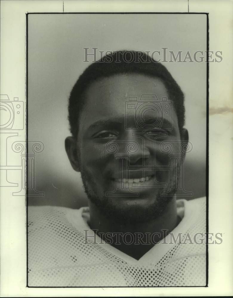 1985 Press Photo Texas Southern University place kicker Monday Ojeaga.- Historic Images