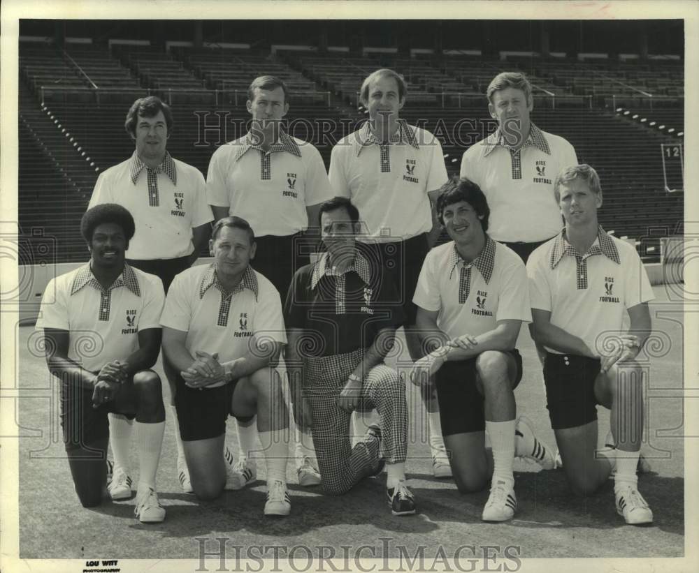 1976 Press Photo Rice University football Homer Rice and staff - hcs21411- Historic Images