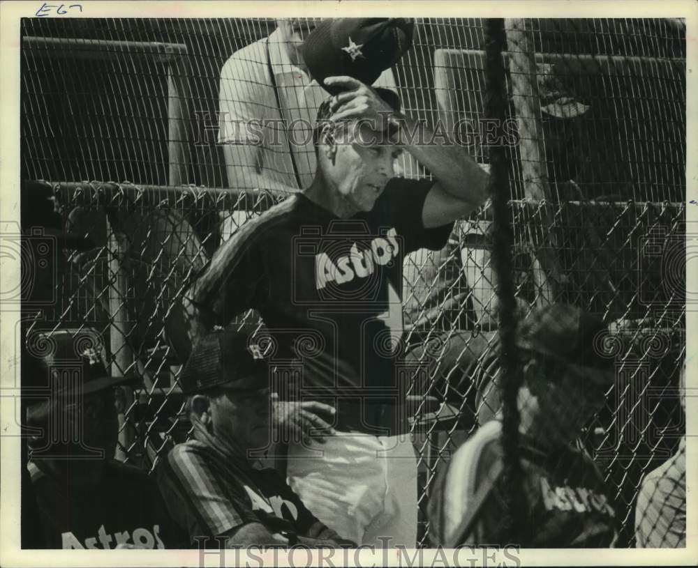 1983 Press Photo Houston Astros manager Bob Lillis at Cocoa, FL, spring training- Historic Images