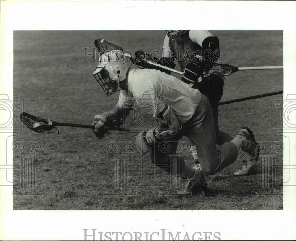 1990 Press Photo Houston Coors Lacrosse team scrimmages - hcs21441- Historic Images