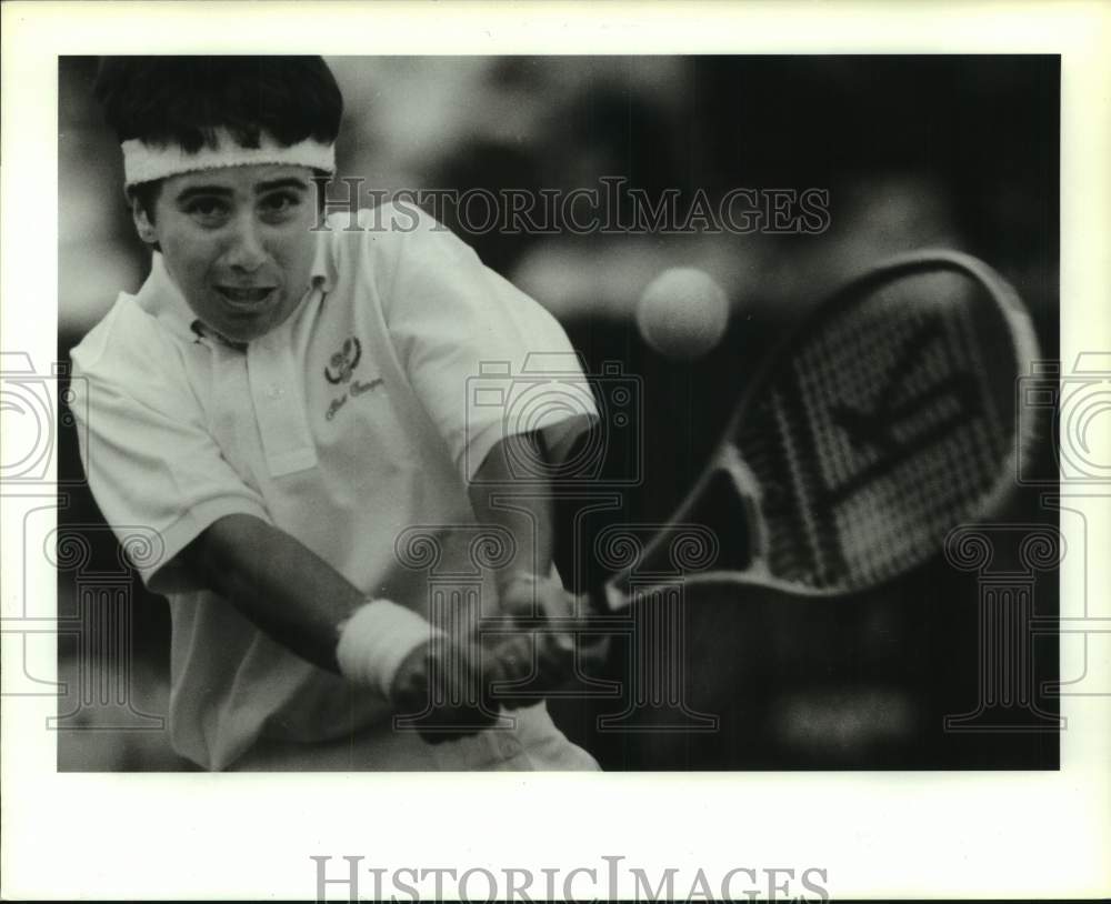 1990 Press Photo Katerina Maleeva vs Arantxa Sanchez Vicario at VA Slims Finals- Historic Images