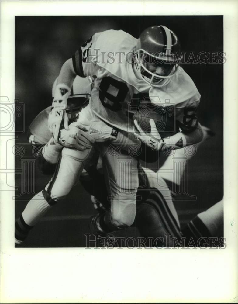 1989 Press Photo Houston Oilers football player Al Smith tackles Gerald McNeil- Historic Images