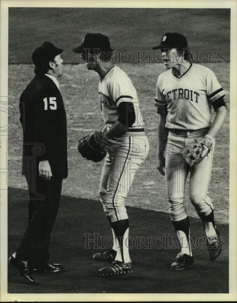 1974 Press Photo Detroit Tigers baseball shortstop Ed Brinkman argues with ump- Historic Images