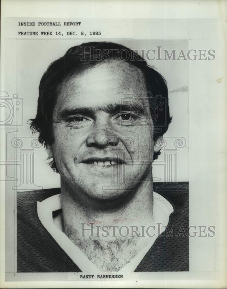 1985 Press Photo Randy Rasmussen, &quot;Inside Football Report,&quot; Feature Week 14- Historic Images