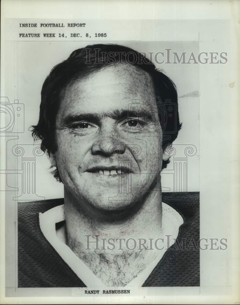 1985 Press Photo Randy Rasmussen, "Inside Football Report," Feature Week 14- Historic Images