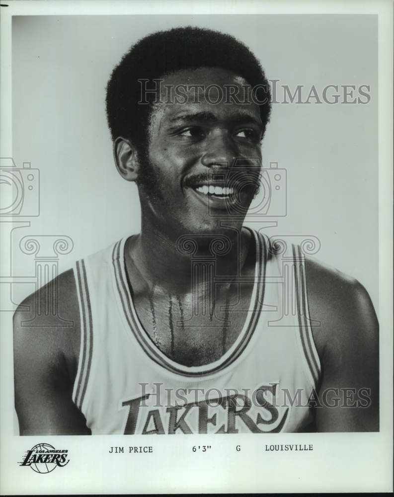 1974 Press Photo Los Angeles Lakers basketball player Jim Price - hcs22247- Historic Images