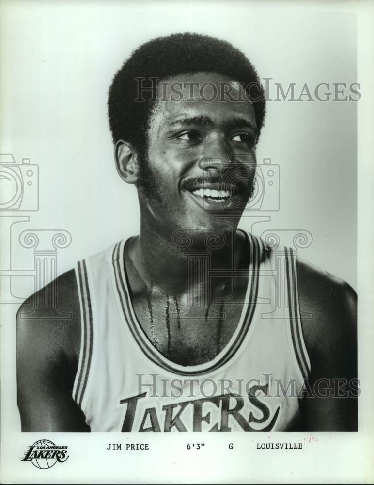 1973 Press Photo Los Angeles Lakers basketball player Jim Price - hcs22251- Historic Images