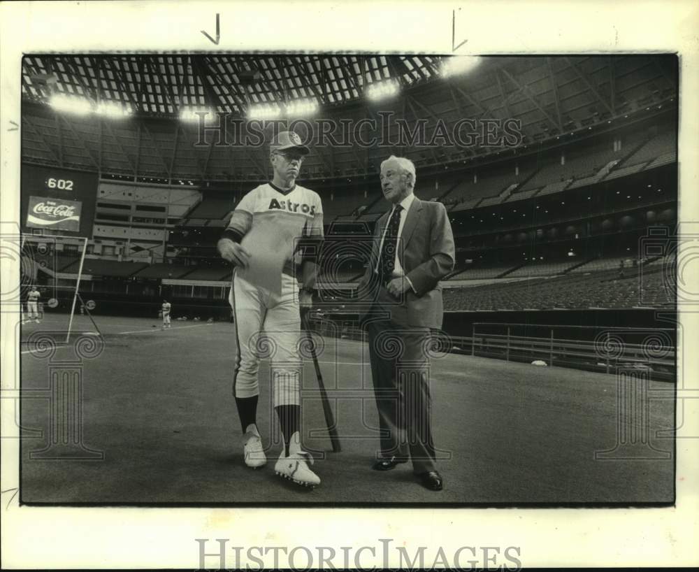 1980 Press Photo Houston Astros owner John McMullen and manager Bill Virdon- Historic Images