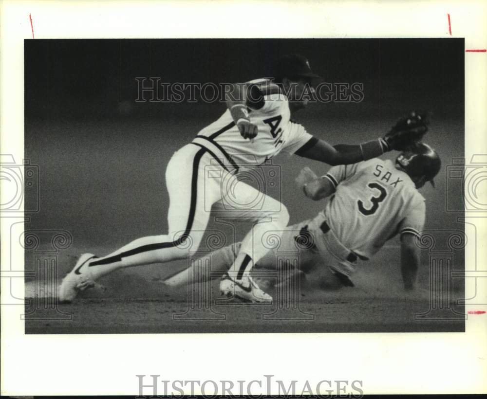1988 Press Photo Los Angeles Dodgers and Houston Astros play baseball- Historic Images