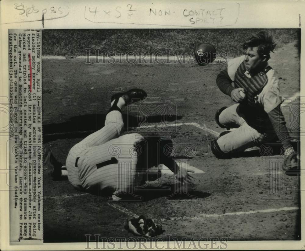 1971 Press Photo New York Yankees and Washington Senators play baseball- Historic Images