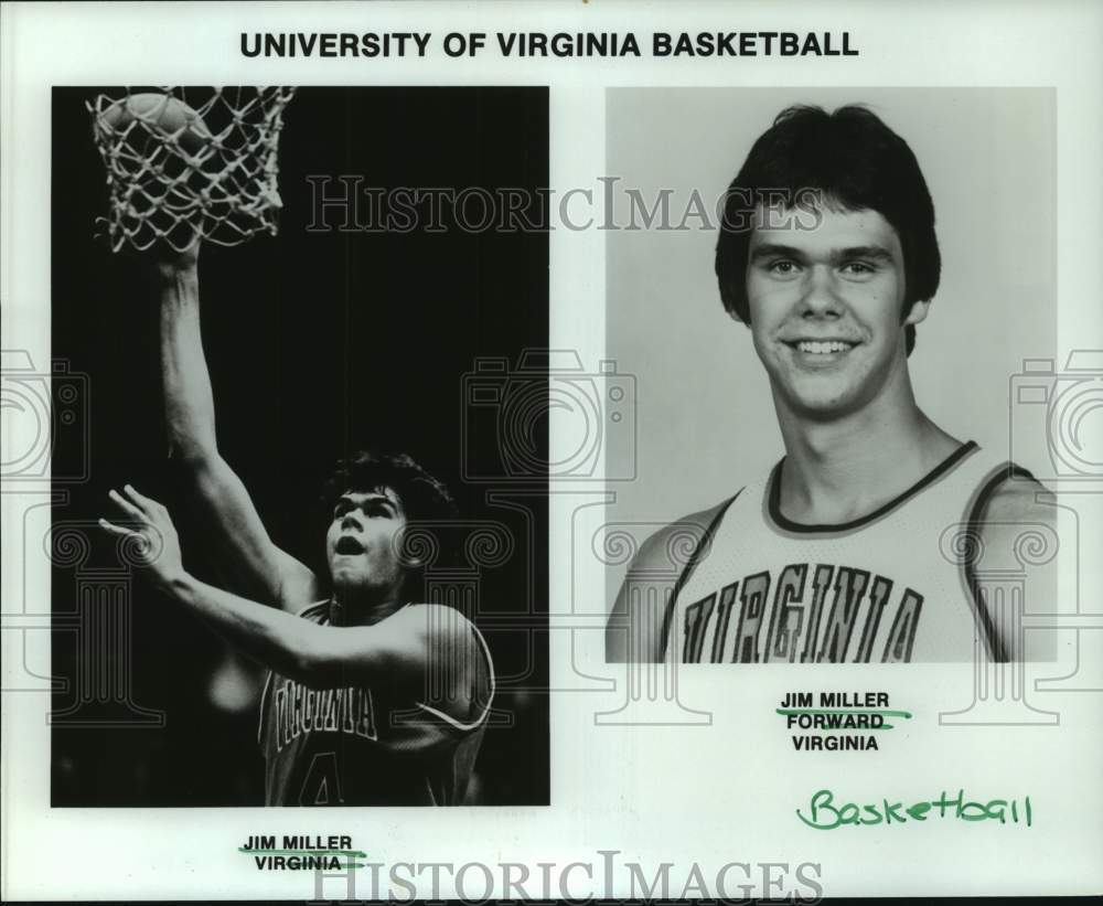 1984 Press Photo Virginia college basketball player Jim Miller - hcs22660- Historic Images