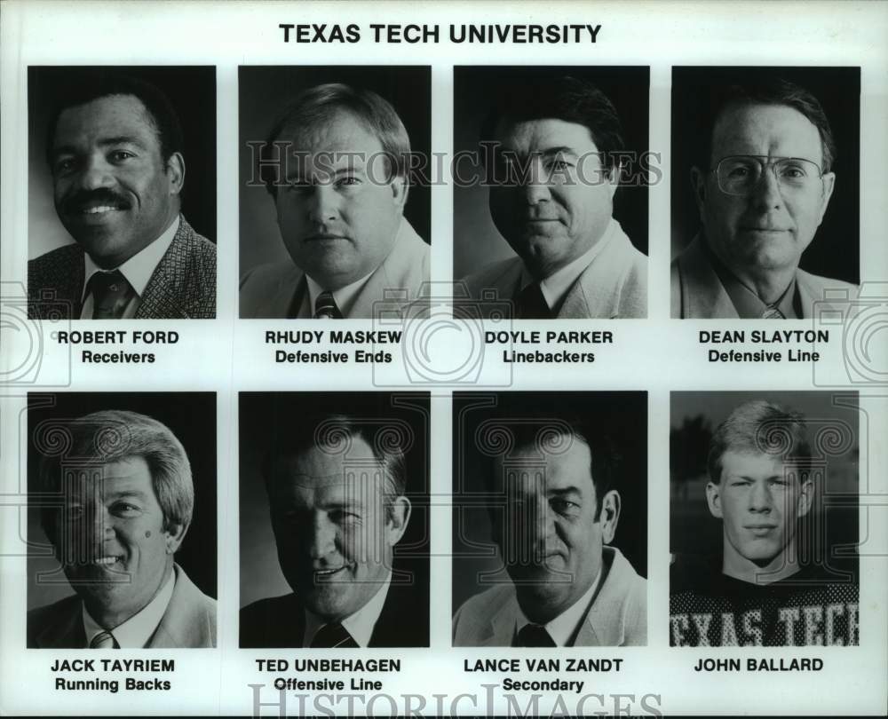Press Photo Members of the Texas Tech University football coaching staff- Historic Images