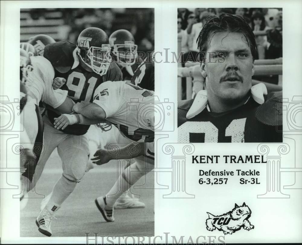 Press Photo Texas Christian college football player Kent Tramel - hcs22781- Historic Images