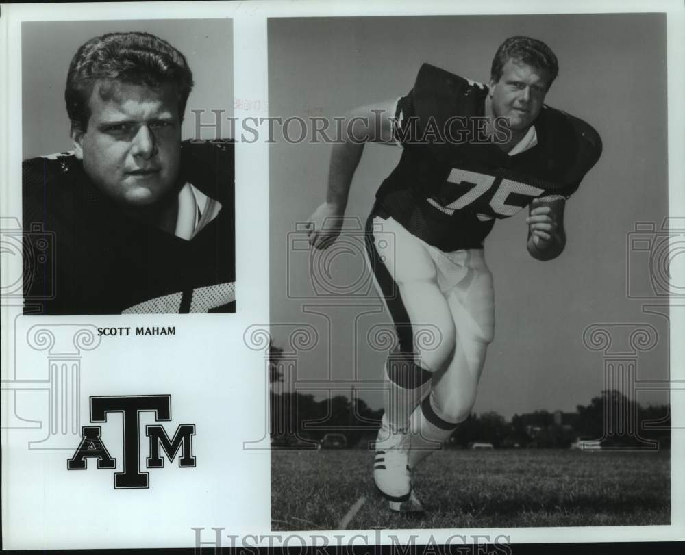 1988 Press Photo Texas A&amp;M college football player Scott Maham - hcs22828- Historic Images
