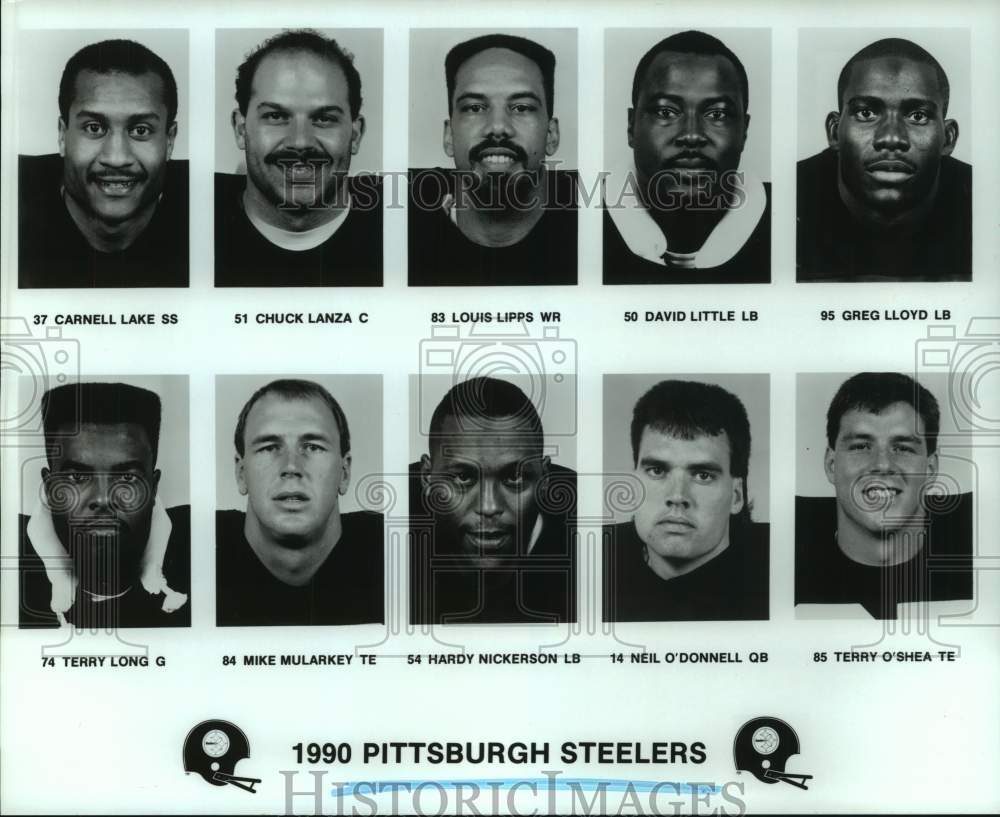 1990 Press Photo Pittsburgh Steelers football head shots - hcs22890- Historic Images