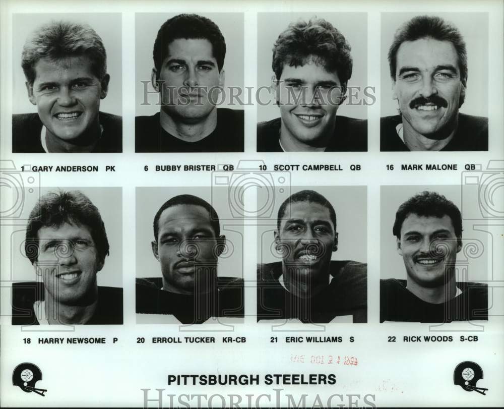 1989 Press Photo Eight of the Pittsburgh Steelers football team - hcs22943- Historic Images